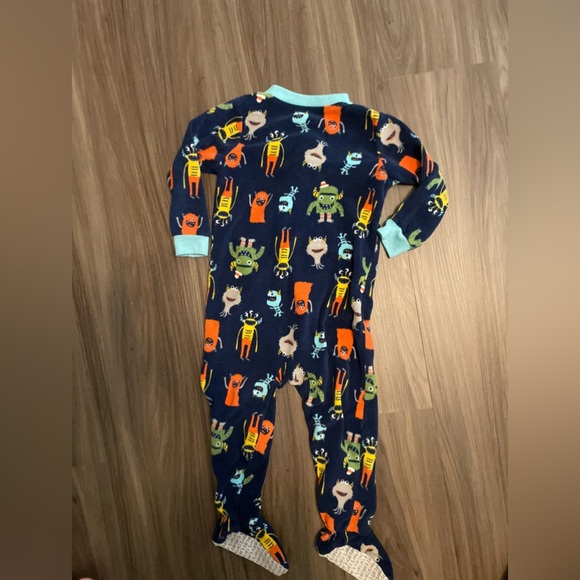 Carter's Blue and Orange Footies with monsters Space Theme size 24 months - Picture 2 of 5
